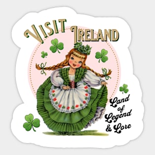 "Visit Ireland" vintage-inspired t-shirt Sticker